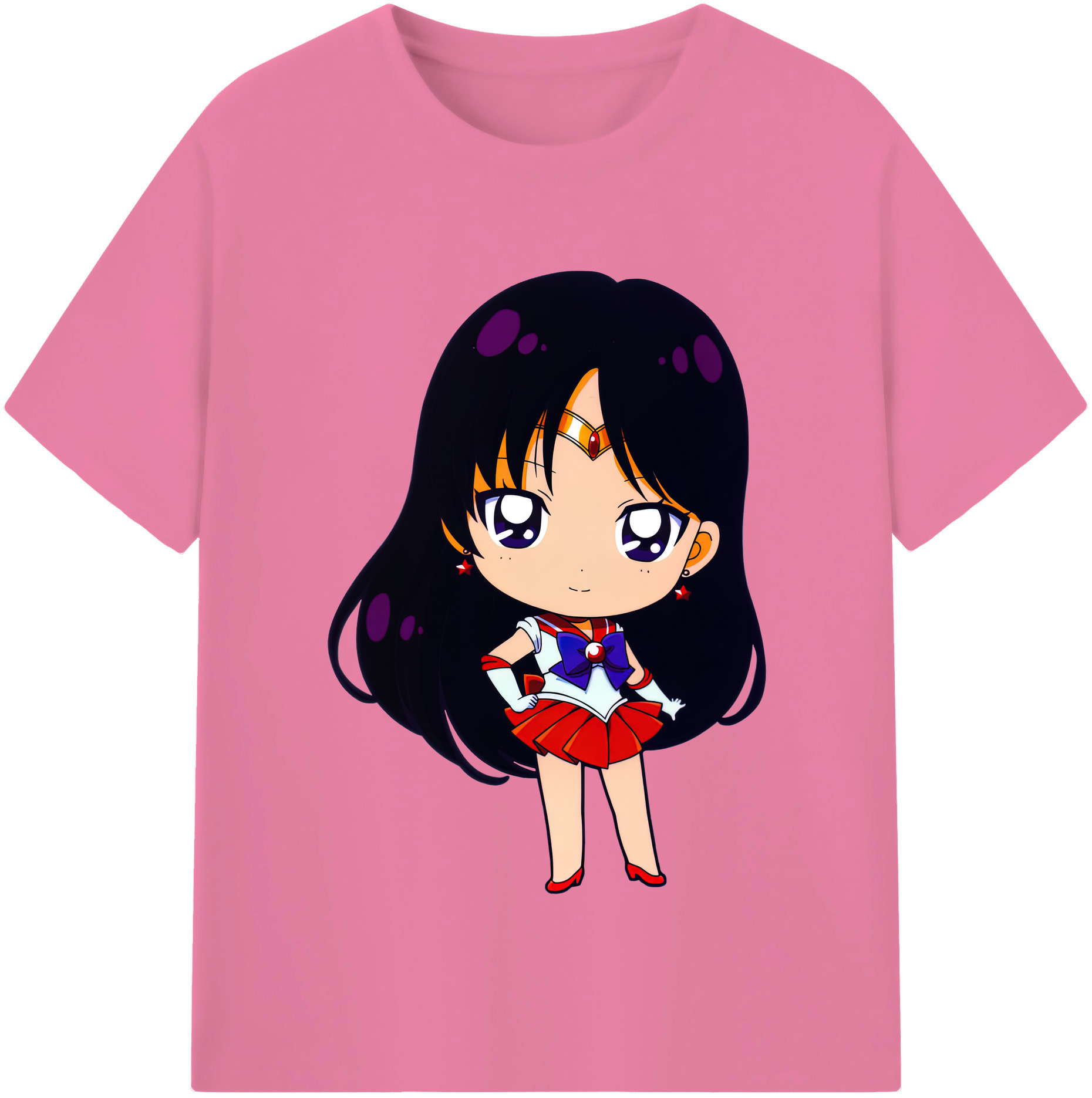 （画像用） 美少女戦士セーラームーン 火野レイ ひの レイ Sailor Moon Hino Rei （セーラーマーズ,Sailor Mars） 綿100％半袖Tシャツ（フロントプリント）